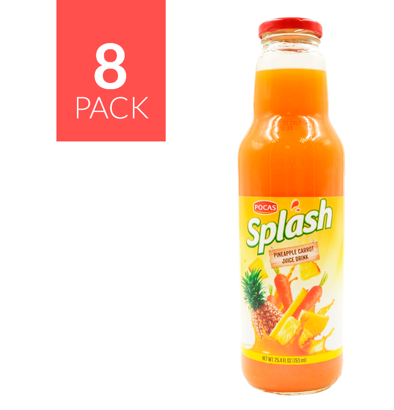 Pocas Splash Piña/Zanahoria Drink 8 pack de 750ml